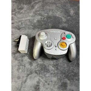 Nintendo GameCube Wavebird Controller W/ Receiver DOL-004 Connects, UNTESTED